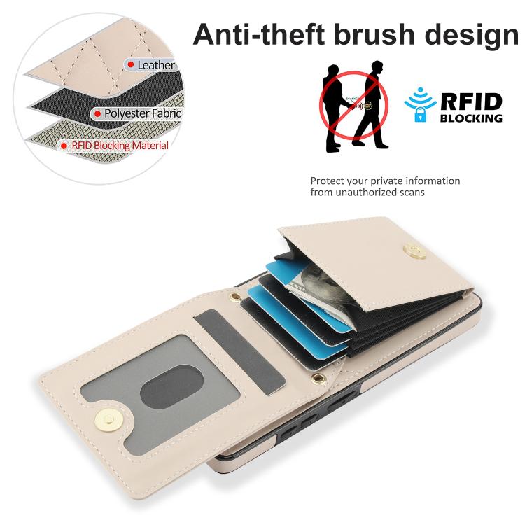 For Samsung Galaxy S25 Ultra 5G YM015 Crossbody Rhombic Card Bag RFID Phone Case