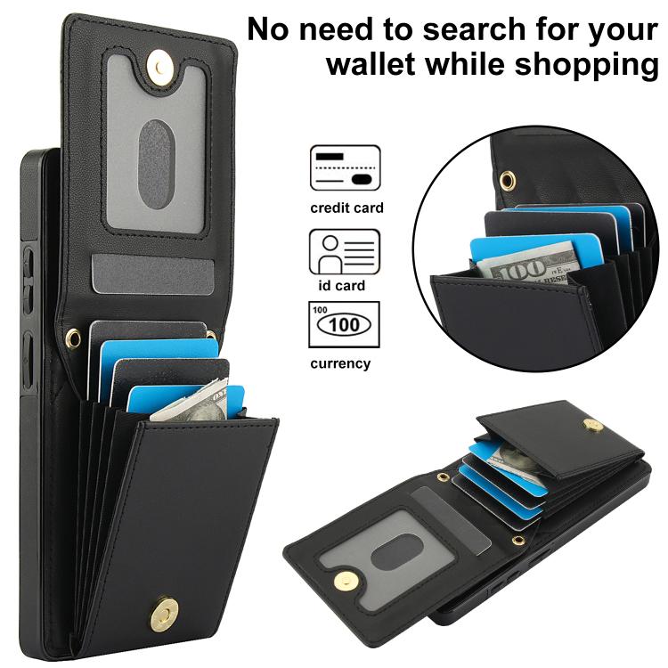 For Samsung Galaxy S25 Ultra 5G YM015 Crossbody Rhombic Card Bag RFID Phone Case