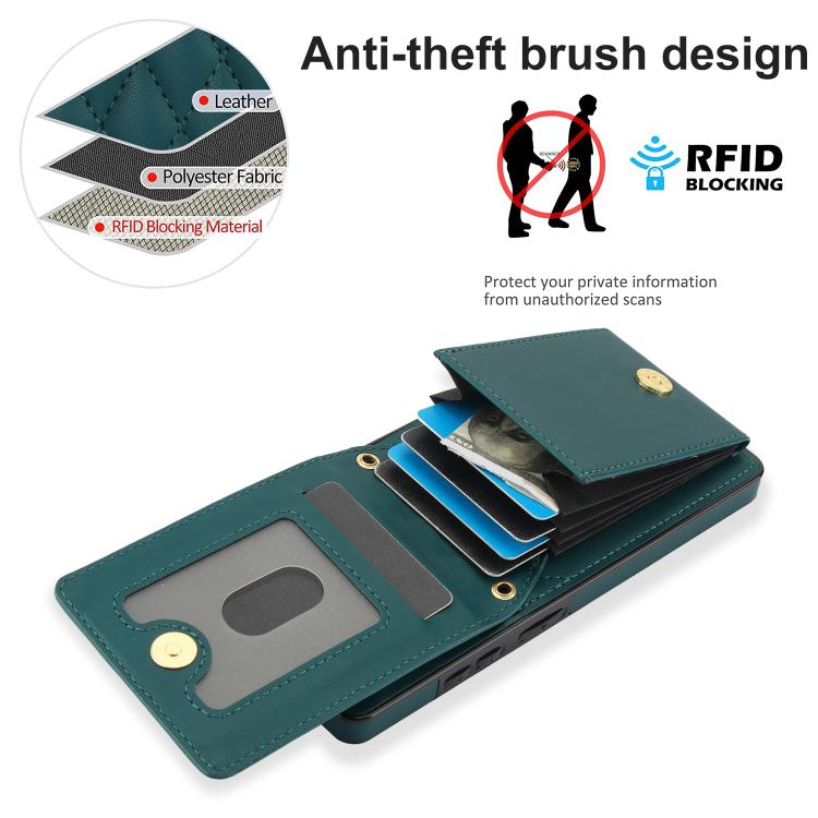 For Samsung Galaxy S25 Ultra 5G YM015 Crossbody Rhombic Card Bag RFID Phone Case