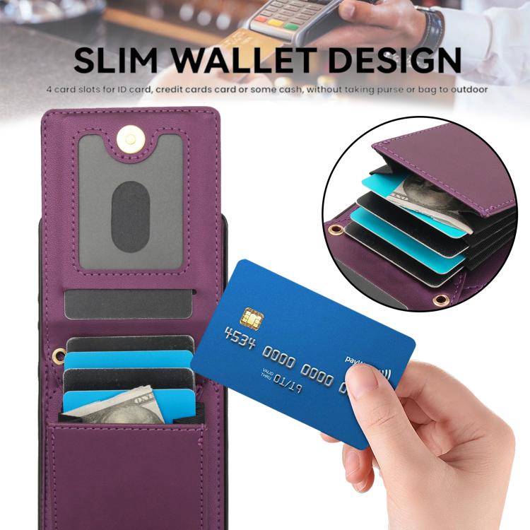 For Samsung Galaxy S25 Ultra 5G YM015 Crossbody Rhombic Card Bag RFID Phone Case