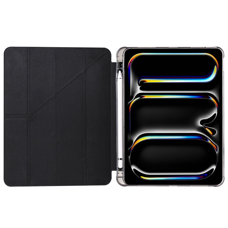 For iPad Pro 13 2025 / 2024 Multi-folding TPU Leather Smart Tablet Case with Pen Slot