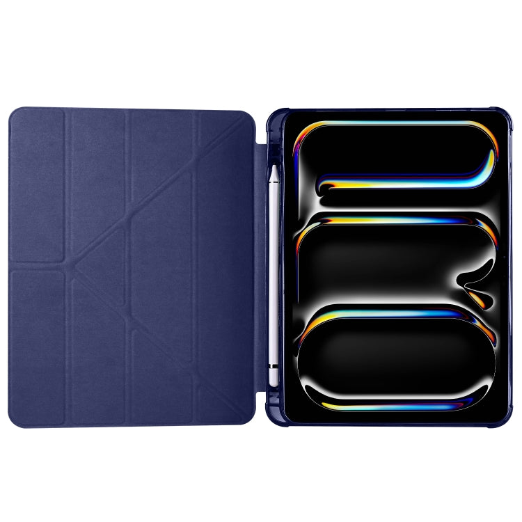 For iPad Pro 13 2025 / 2024 Multi-folding TPU Leather Smart Tablet Case with Pen Slot