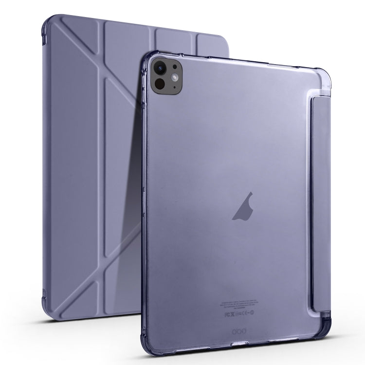 For iPad Pro 13 2025 / 2024 Multi-folding TPU Leather Smart Tablet Case with Pen Slot