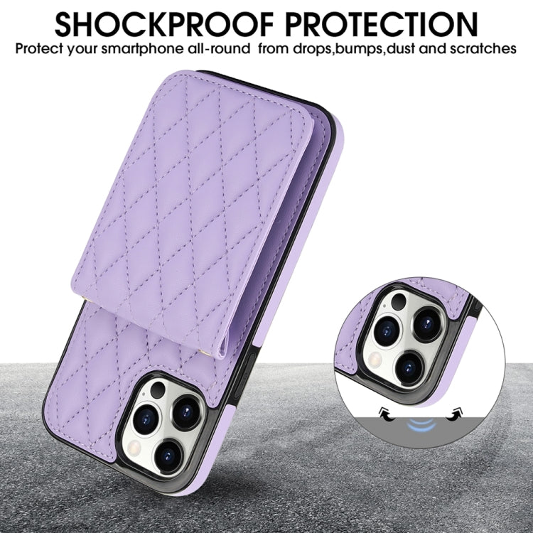 For iPhone 15 Pro Max YM015 Crossbody Rhombic Card Bag RFID Phone Case