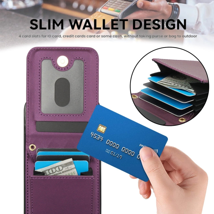 For iPhone 15 Pro YM015 Crossbody Rhombic Card Bag RFID Phone Case