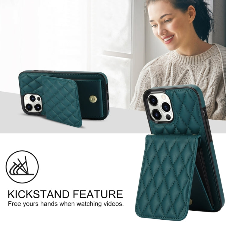 For iPhone 15 YM015 Crossbody Rhombic Card Bag RFID Phone Case