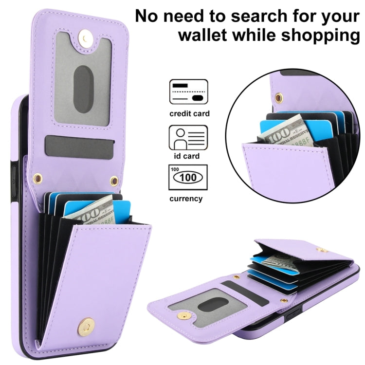 For iPhone 15 YM015 Crossbody Rhombic Card Bag RFID Phone Case