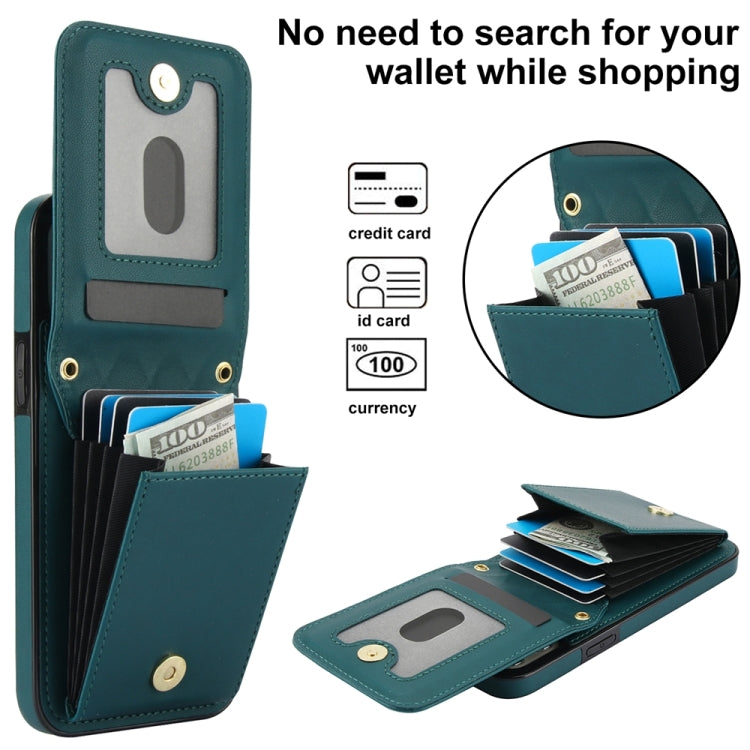 For iPhone 13 YM015 Crossbody Rhombic Card Bag RFID Phone Case
