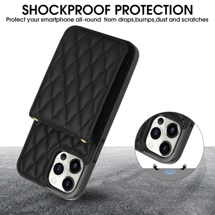 For iPhone 11 YM015 Crossbody Rhombic Card Bag RFID Phone Case