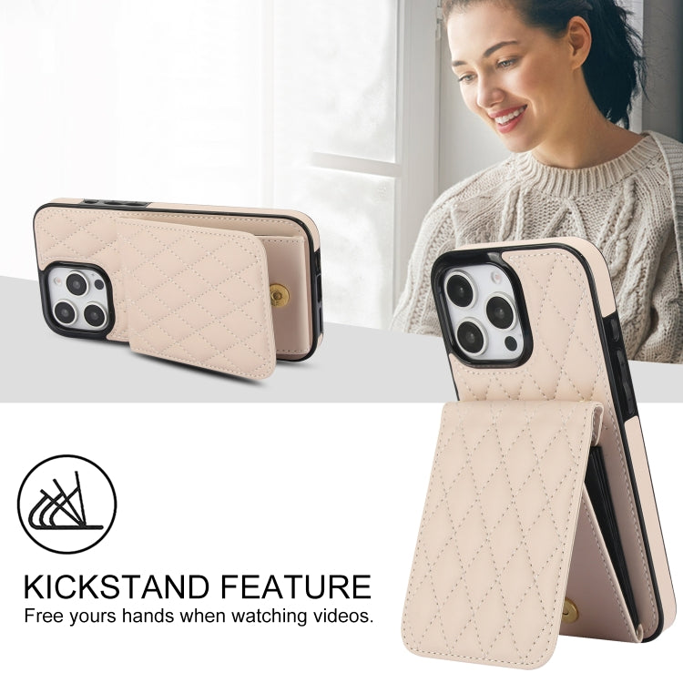 For iPhone 16 Pro Max YM015 Crossbody Rhombic Card Bag RFID Phone Case