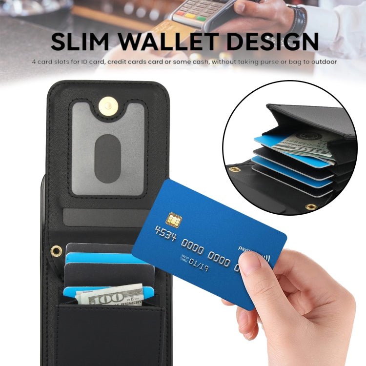 For iPhone 16 Pro YM015 Crossbody Rhombic Card Bag RFID Phone Case