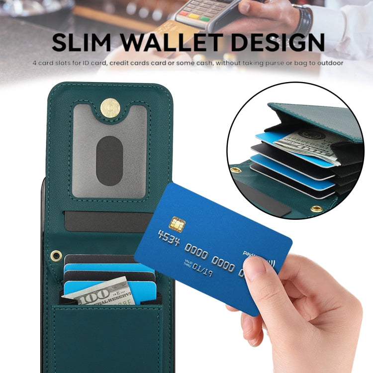 For iPhone 16 Pro YM015 Crossbody Rhombic Card Bag RFID Phone Case
