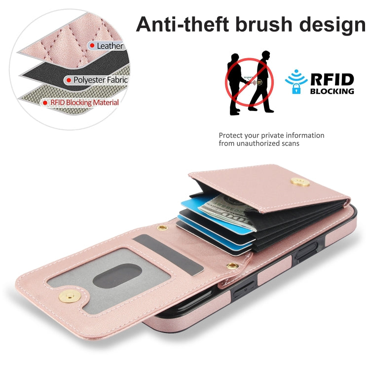 For iPhone 16 YM015 Crossbody Rhombic Card Bag RFID Phone Case