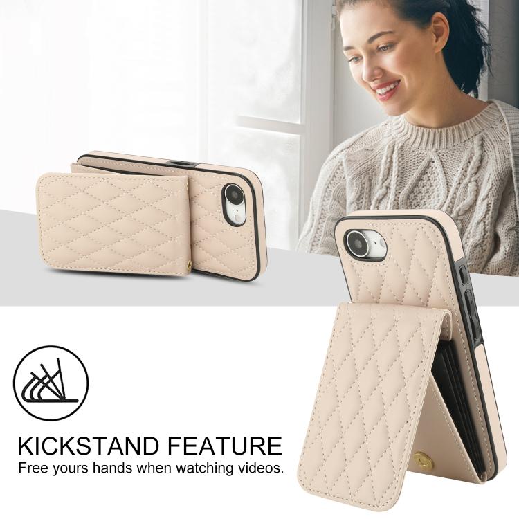 For iPhone 16e / 17e YM015 Crossbody Rhombic Card Bag RFID Phone Case