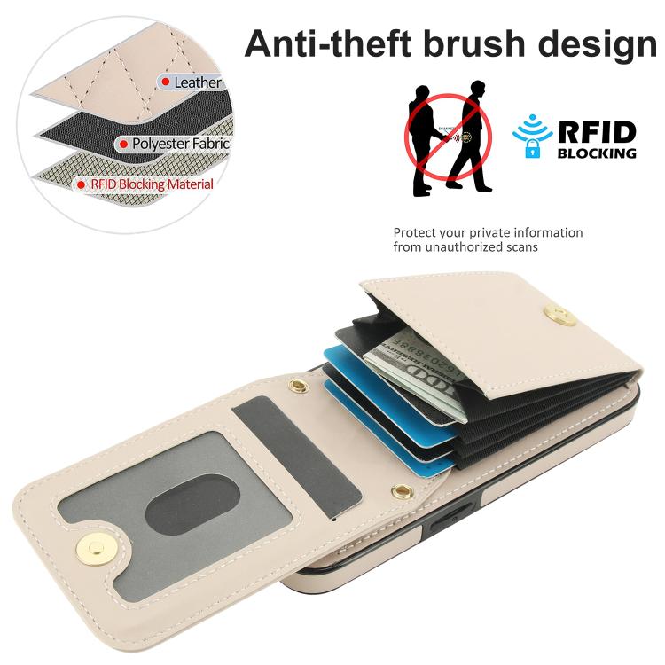 For iPhone 16e / 17e YM015 Crossbody Rhombic Card Bag RFID Phone Case