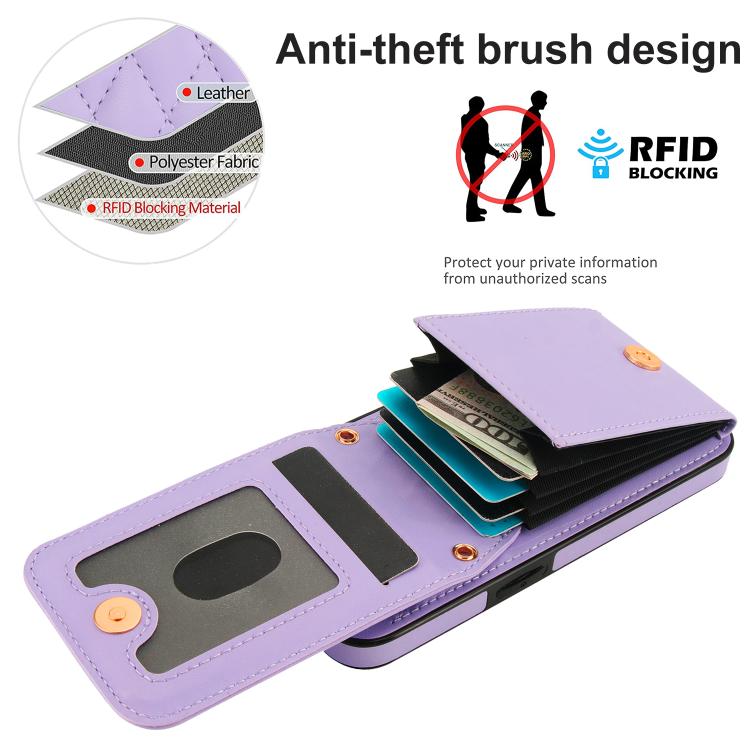 For iPhone 16e / 17e YM015 Crossbody Rhombic Card Bag RFID Phone Case