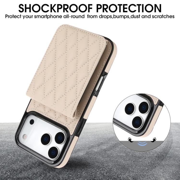 For iPhone 17 Pro Max YM015 Crossbody Rhombic Card Bag RFID Phone Case