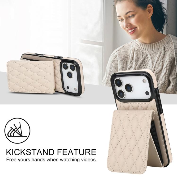 For iPhone 17 Pro Max YM015 Crossbody Rhombic Card Bag RFID Phone Case