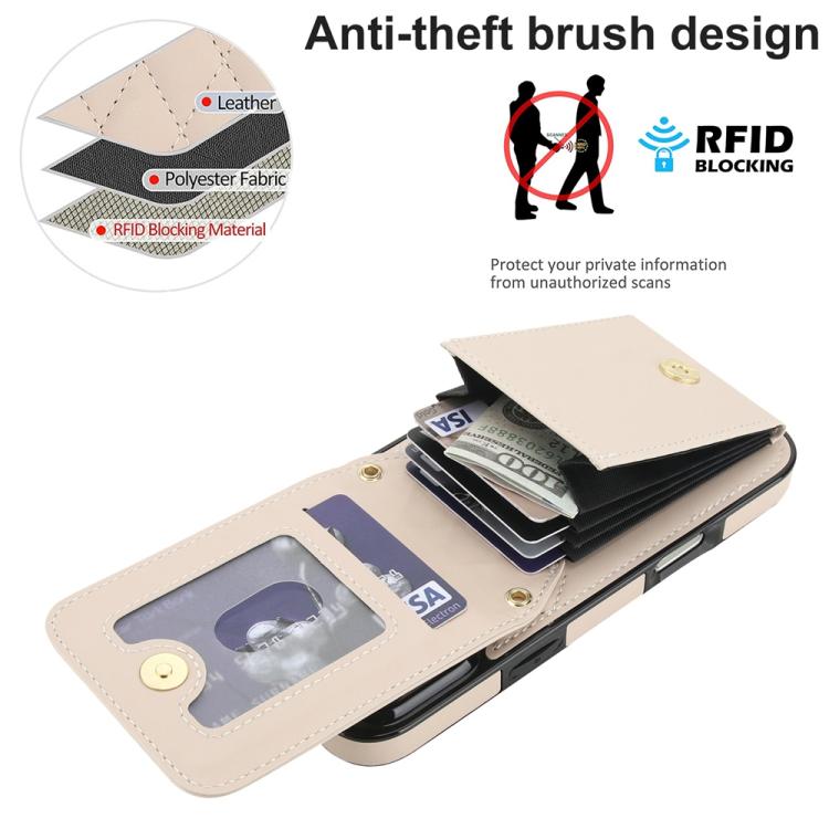 For iPhone 17 Pro Max YM015 Crossbody Rhombic Card Bag RFID Phone Case