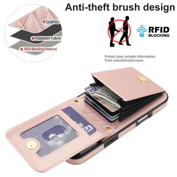 For iPhone 17 Pro Max YM015 Crossbody Rhombic Card Bag RFID Phone Case