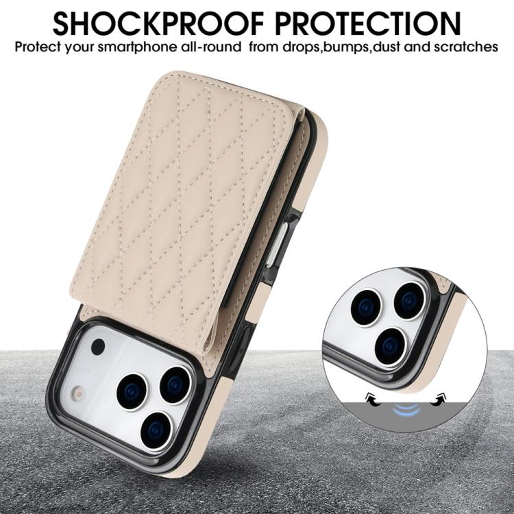 For iPhone 17 Pro YM015 Crossbody Rhombic Card Bag RFID Phone Case