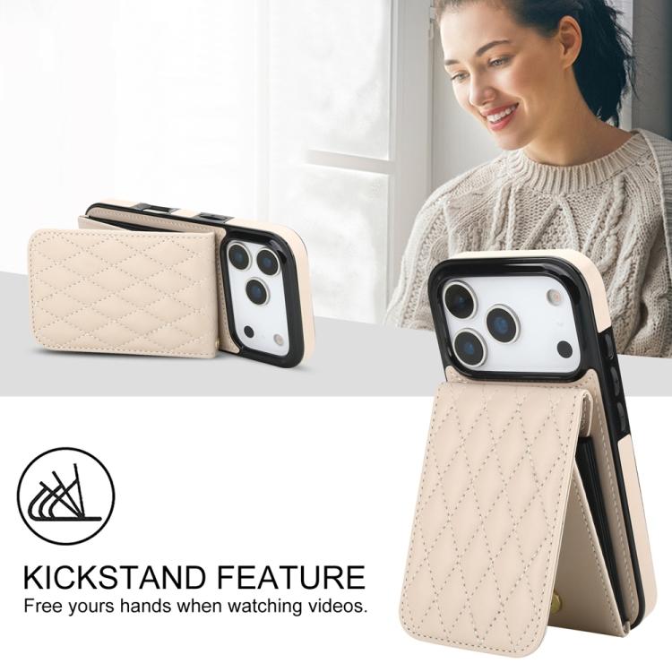 For iPhone 17 Pro YM015 Crossbody Rhombic Card Bag RFID Phone Case