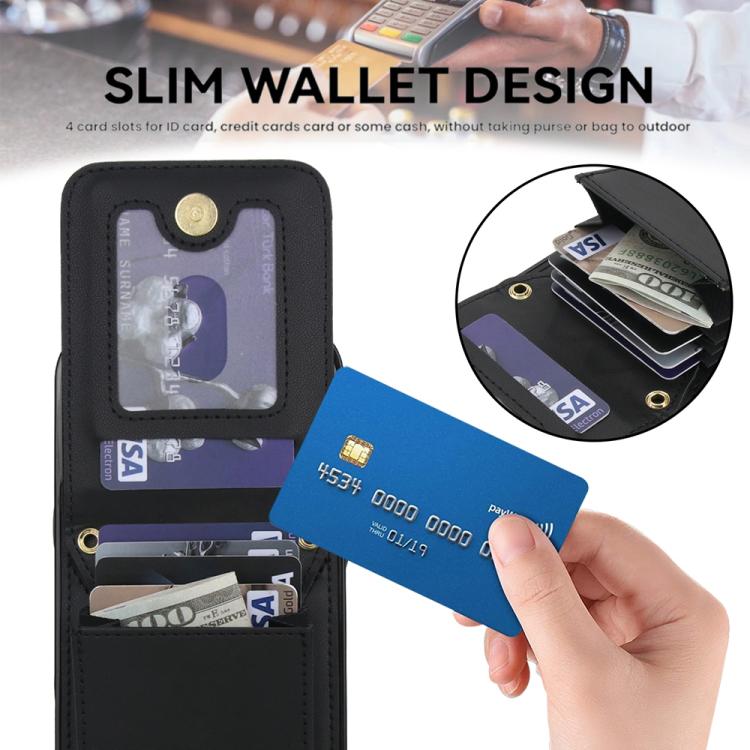 For iPhone 17 Pro YM015 Crossbody Rhombic Card Bag RFID Phone Case