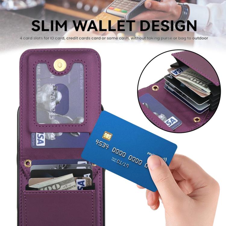 For iPhone 17 Pro YM015 Crossbody Rhombic Card Bag RFID Phone Case