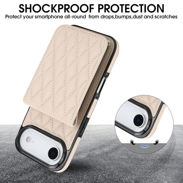 For iPhone Air YM015 Crossbody Rhombic Card Bag RFID Phone Case