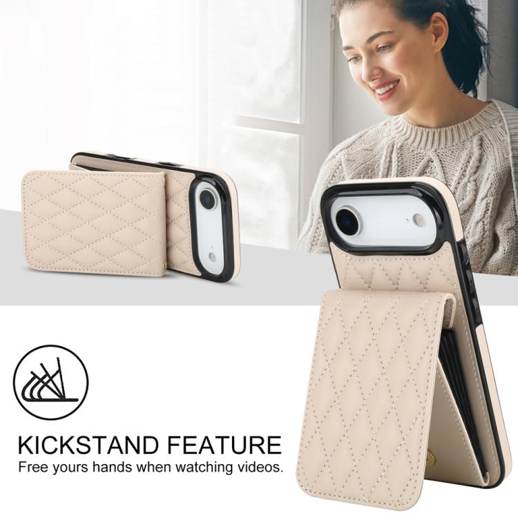 For iPhone Air YM015 Crossbody Rhombic Card Bag RFID Phone Case