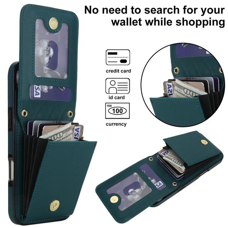 For iPhone Air YM015 Crossbody Rhombic Card Bag RFID Phone Case