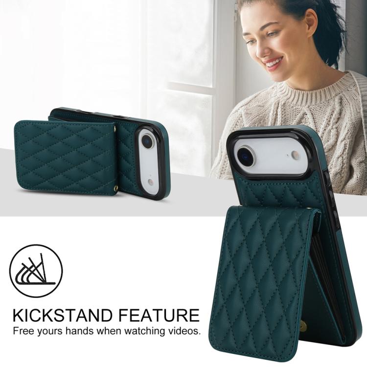 For iPhone Air YM015 Crossbody Rhombic Card Bag RFID Phone Case