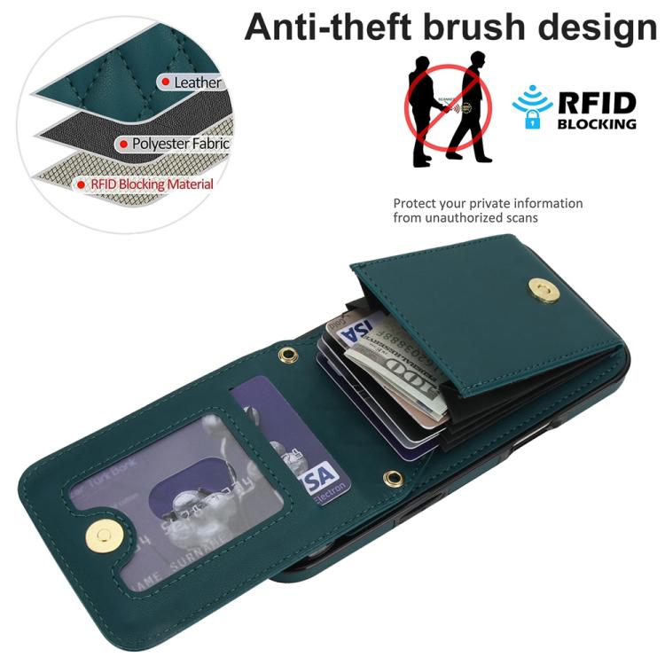 For iPhone Air YM015 Crossbody Rhombic Card Bag RFID Phone Case