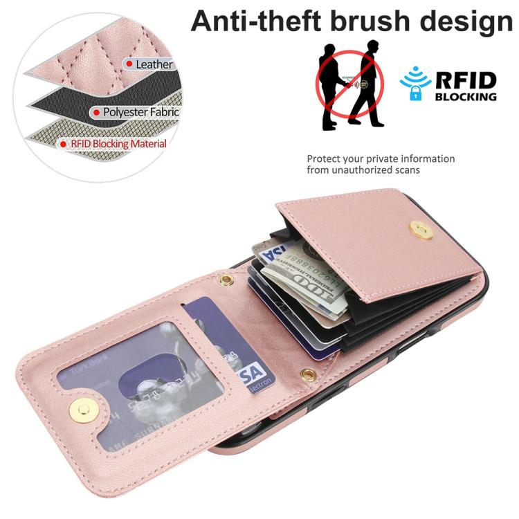 For iPhone Air YM015 Crossbody Rhombic Card Bag RFID Phone Case