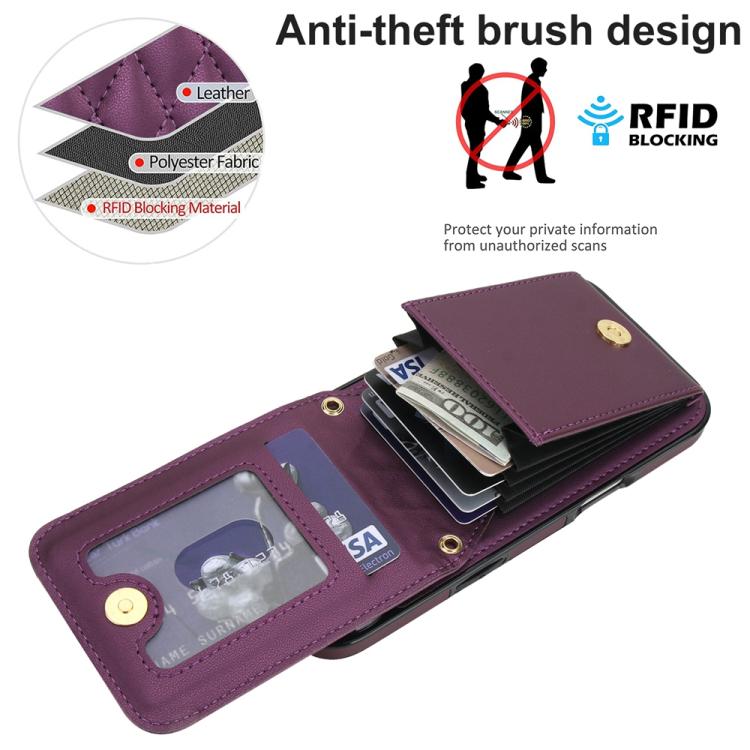For iPhone Air YM015 Crossbody Rhombic Card Bag RFID Phone Case