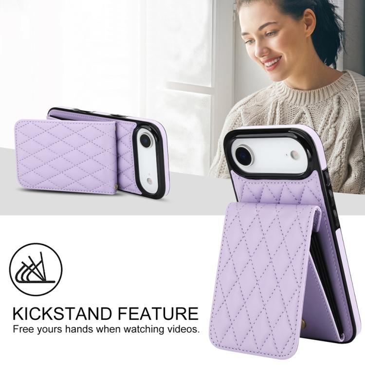 For iPhone Air YM015 Crossbody Rhombic Card Bag RFID Phone Case