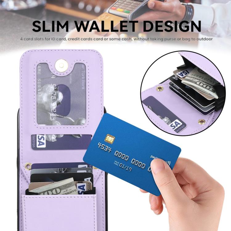 For iPhone Air YM015 Crossbody Rhombic Card Bag RFID Phone Case