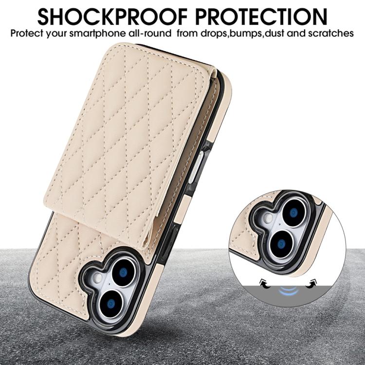 For iPhone 17 YM015 Crossbody Rhombic Card Bag RFID Phone Case
