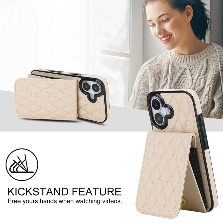 For iPhone 17 YM015 Crossbody Rhombic Card Bag RFID Phone Case