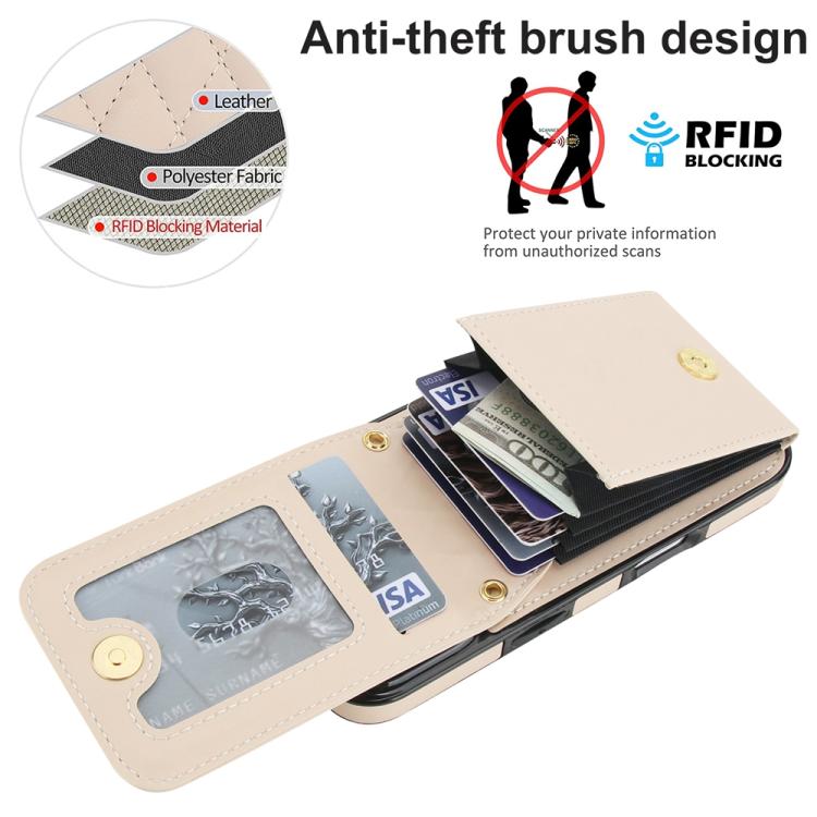 For iPhone 17 YM015 Crossbody Rhombic Card Bag RFID Phone Case