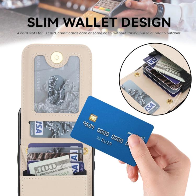 For iPhone 17 YM015 Crossbody Rhombic Card Bag RFID Phone Case