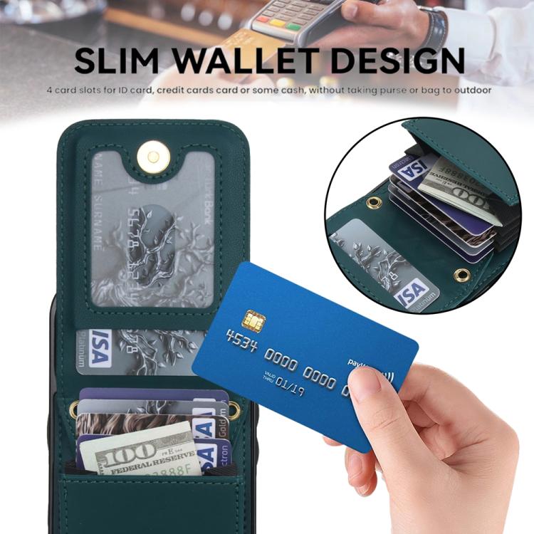 For iPhone 17 YM015 Crossbody Rhombic Card Bag RFID Phone Case
