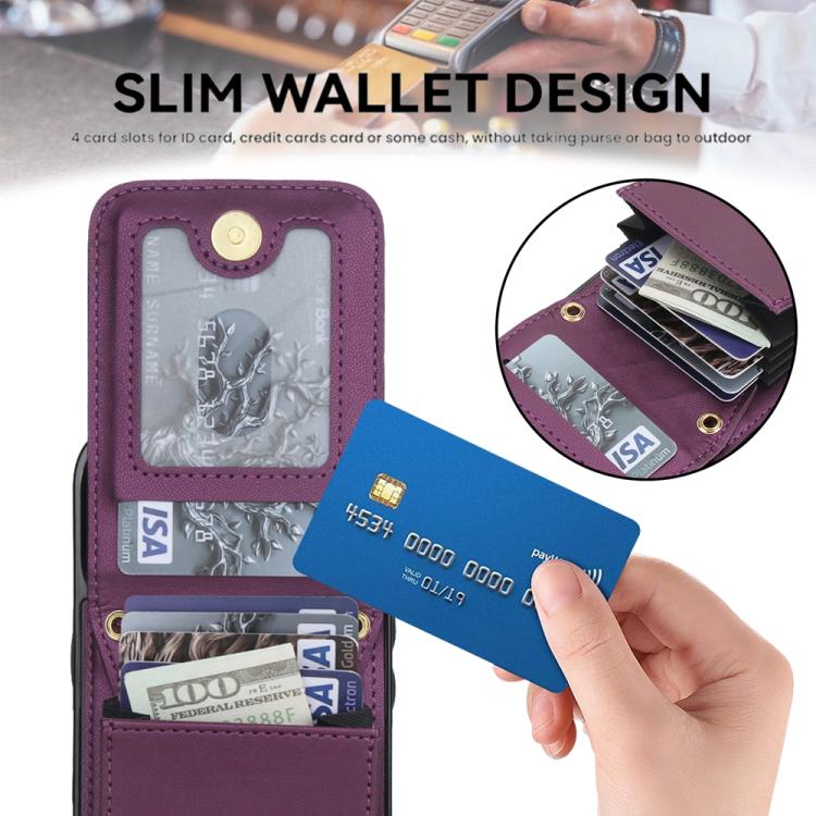For iPhone 17 YM015 Crossbody Rhombic Card Bag RFID Phone Case