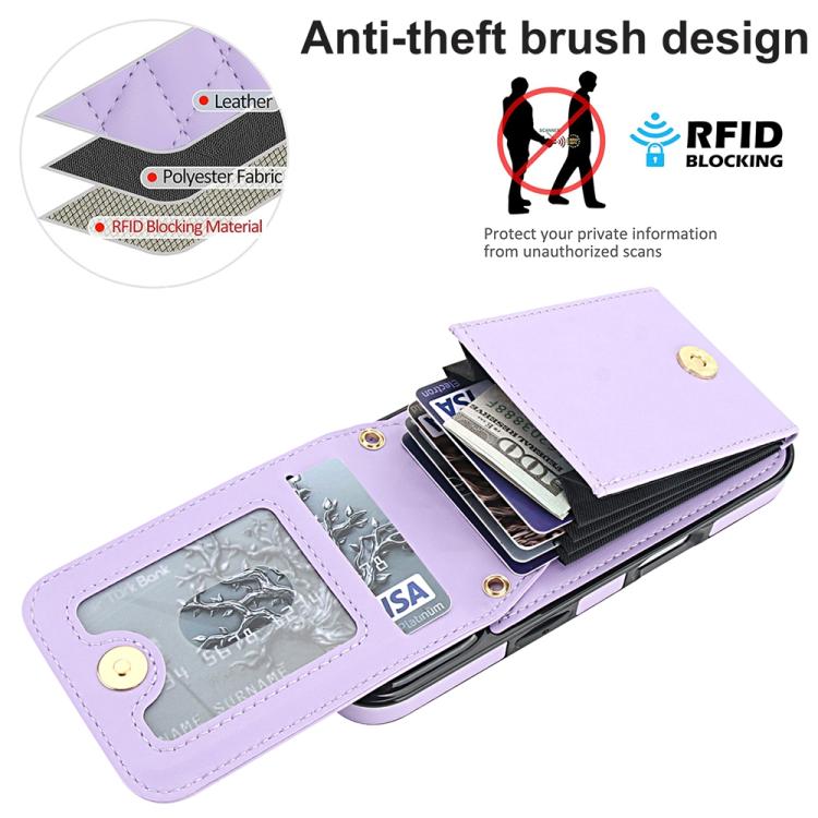 For iPhone 17 YM015 Crossbody Rhombic Card Bag RFID Phone Case