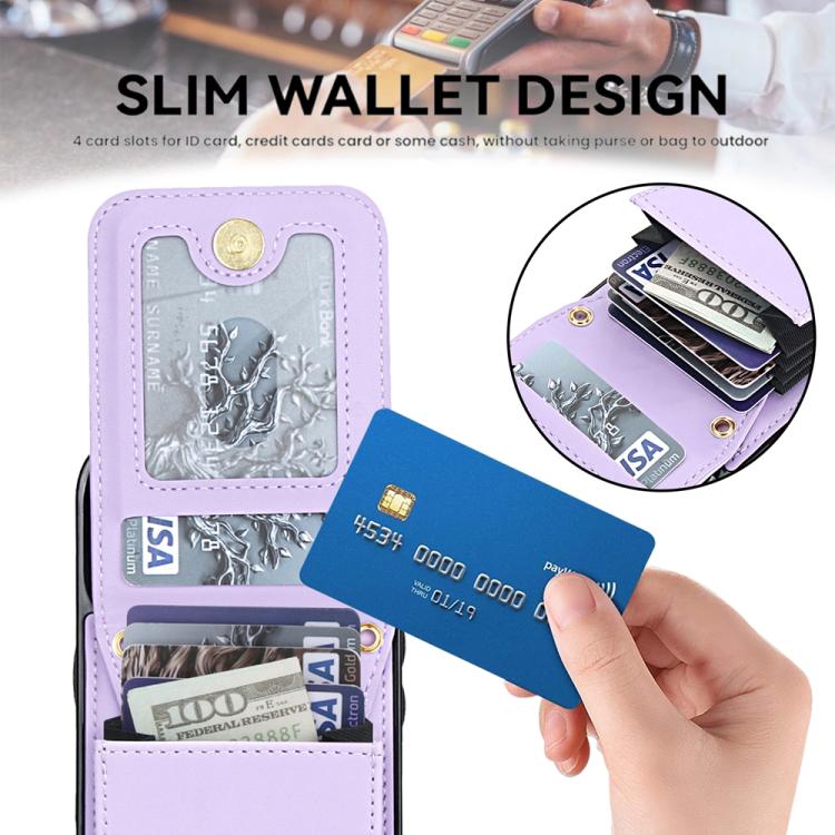 For iPhone 17 YM015 Crossbody Rhombic Card Bag RFID Phone Case
