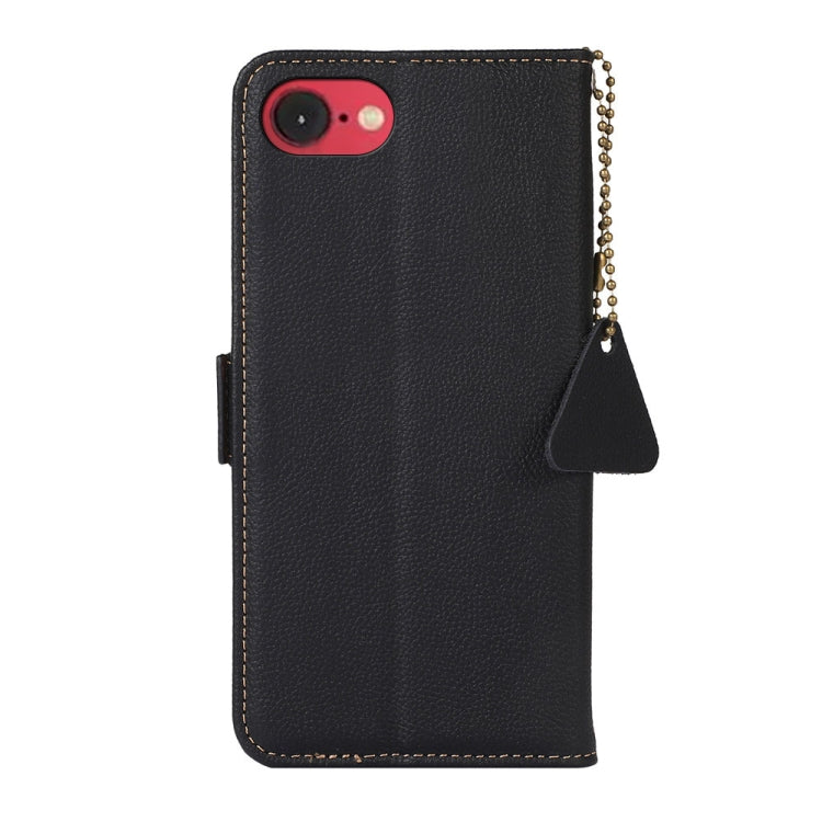 For iPhone 16e / 17e Side-Magnetic TJ Genuine Leather RFID Phone Case