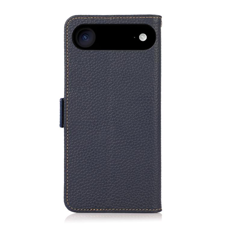 For iPhone Air KHAZNEH Side-Magnetic Litchi Genuine Leather RFID Case