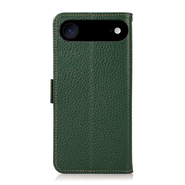 For iPhone Air KHAZNEH Side-Magnetic Litchi Genuine Leather RFID Case