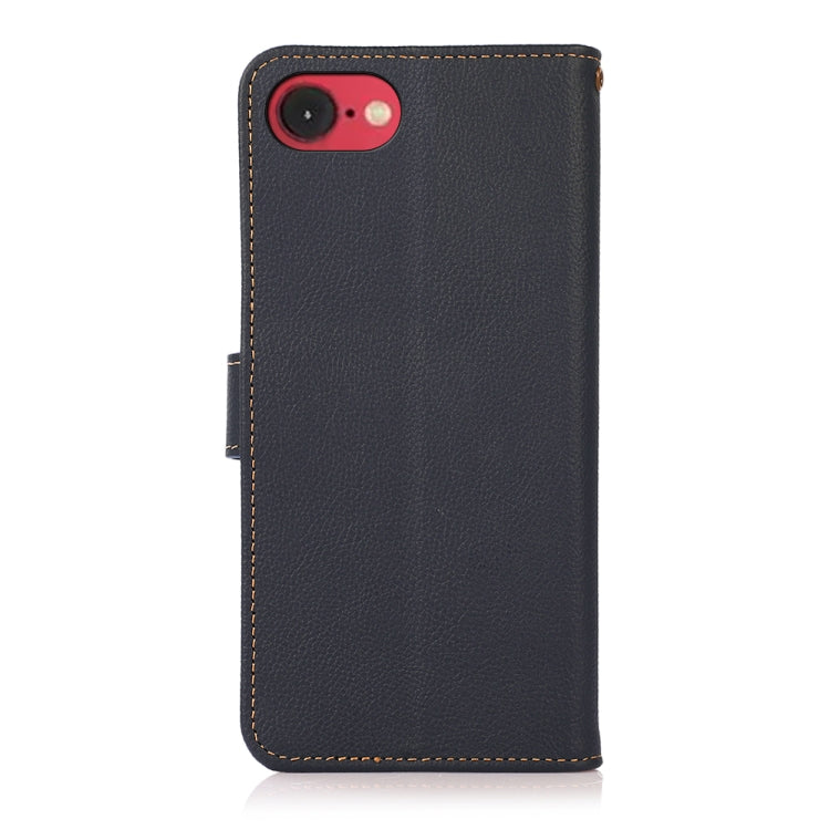 For iPhone 16e / 17e KHAZNEH Custer Genuine Leather RFID Phone Case
