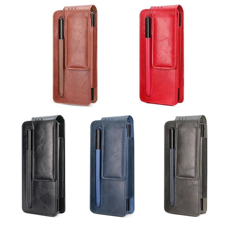 For Samsung Galaxy Z Fold5/Fold4/Fold3 Business Back Clip Leather Phone Bag, Without Pen